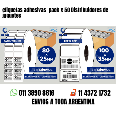 etiquetas adhesivas pack x 50 Distribuidores de juguetes