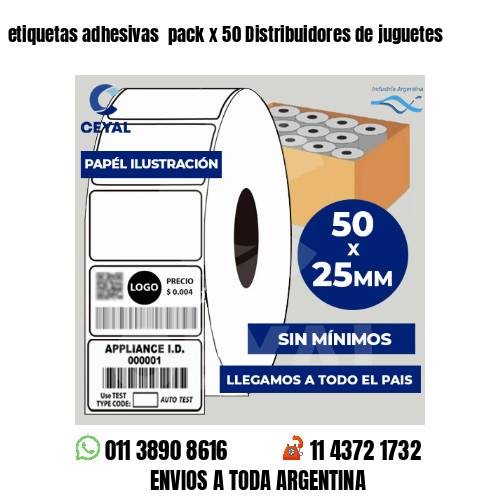 etiquetas adhesivas  pack x 50 Distribuidores de juguetes