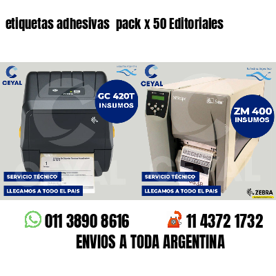 etiquetas adhesivas  pack x 50 Editoriales