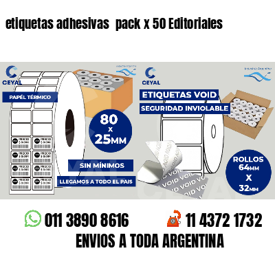 etiquetas adhesivas  pack x 50 Editoriales