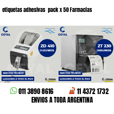 etiquetas adhesivas  pack x 50 Farmacias