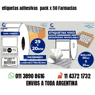 etiquetas adhesivas pack x 50 Farmacias