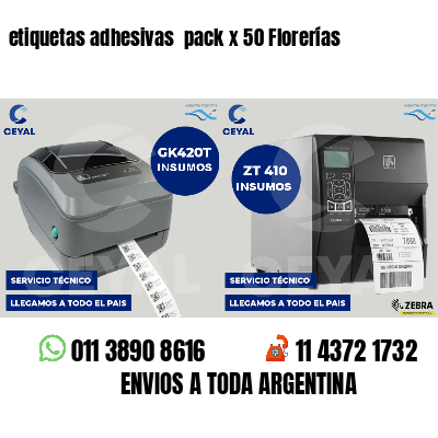 etiquetas adhesivas  pack x 50 Florerías