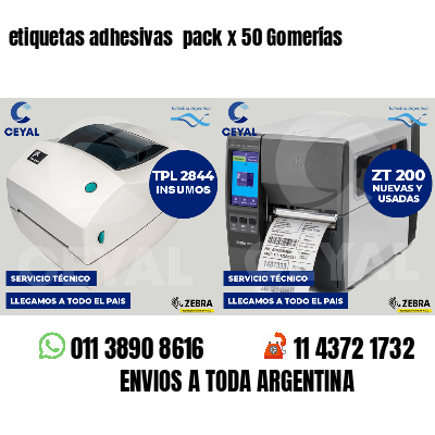 etiquetas adhesivas  pack x 50 Gomerías