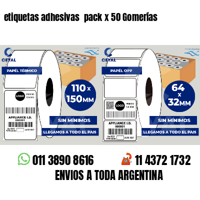 etiquetas adhesivas  pack x 50 Gomerías
