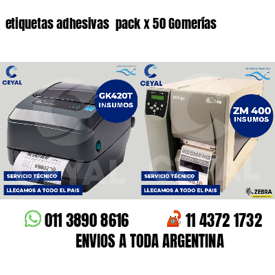 etiquetas adhesivas  pack x 50 Gomerías