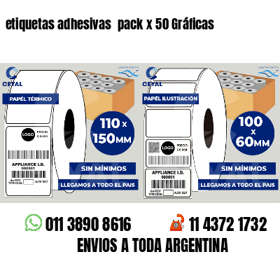 etiquetas adhesivas  pack x 50 Gráficas