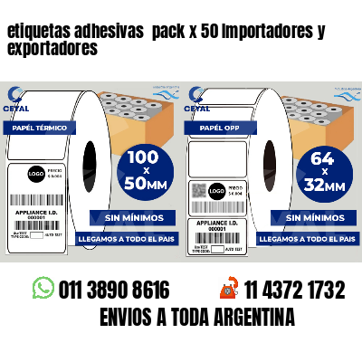 etiquetas adhesivas  pack x 50 Importadores y exportadores
