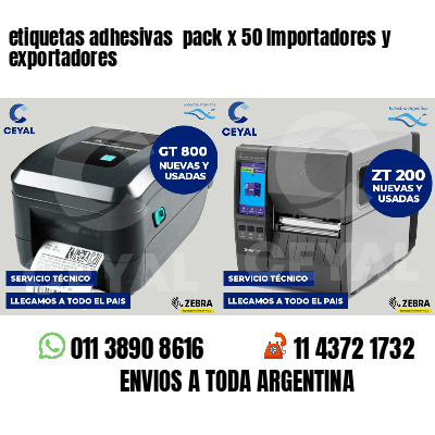etiquetas adhesivas  pack x 50 Importadores y exportadores