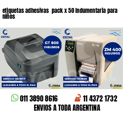 etiquetas adhesivas pack x 50 Indumentaria para niños