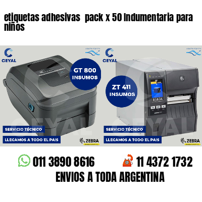 etiquetas adhesivas  pack x 50 Indumentaria para niños