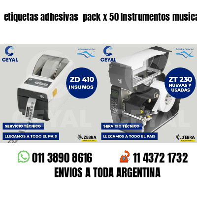 etiquetas adhesivas  pack x 50 Instrumentos musicales