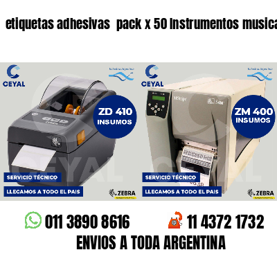 etiquetas adhesivas  pack x 50 Instrumentos musicales
