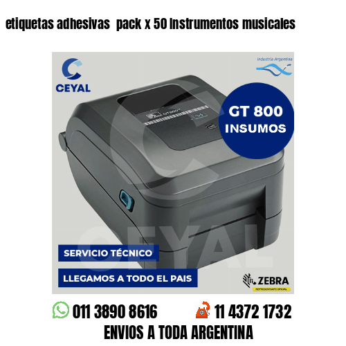 etiquetas adhesivas  pack x 50 Instrumentos musicales
