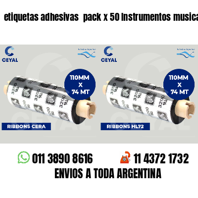 etiquetas adhesivas  pack x 50 Instrumentos musicales
