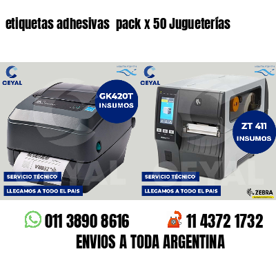 etiquetas adhesivas  pack x 50 Jugueterías