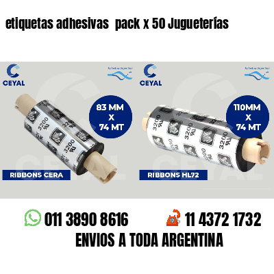etiquetas adhesivas  pack x 50 Jugueterías