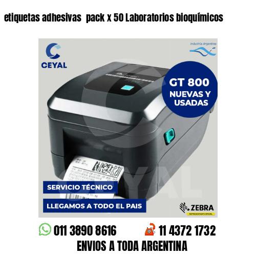 etiquetas adhesivas  pack x 50 Laboratorios bioquímicos