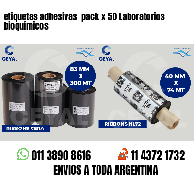 etiquetas adhesivas  pack x 50 Laboratorios bioquímicos