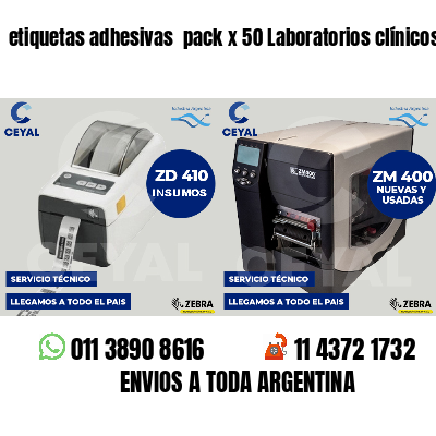 etiquetas adhesivas pack x 50 Laboratorios clínicos