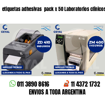 etiquetas adhesivas  pack x 50 Laboratorios clínicos