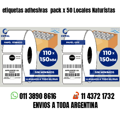 etiquetas adhesivas  pack x 50 Locales Naturistas