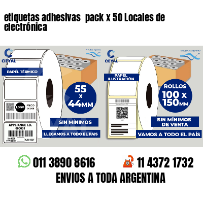 etiquetas adhesivas  pack x 50 Locales de electrónica