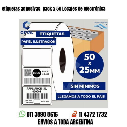 etiquetas adhesivas  pack x 50 Locales de electrónica