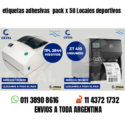 etiquetas adhesivas  pack x 50 Locales deportivos