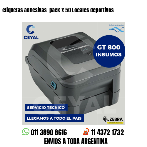etiquetas adhesivas  pack x 50 Locales deportivos