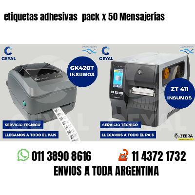 etiquetas adhesivas  pack x 50 Mensajerías