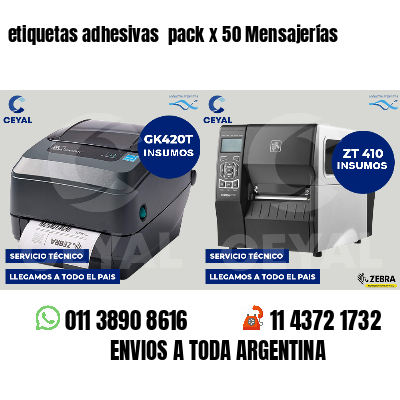 etiquetas adhesivas  pack x 50 Mensajerías