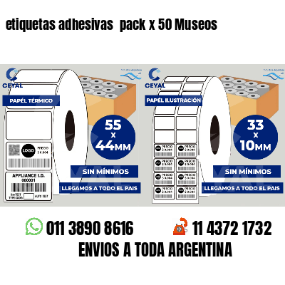 etiquetas adhesivas  pack x 50 Museos