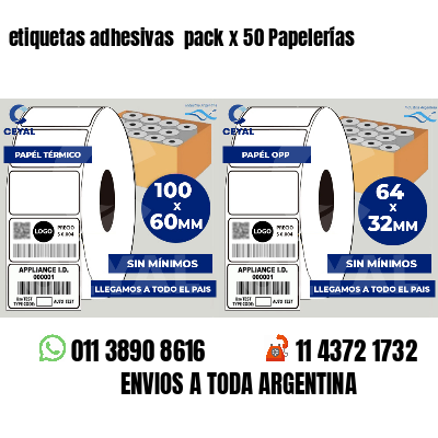 etiquetas adhesivas  pack x 50 Papelerías