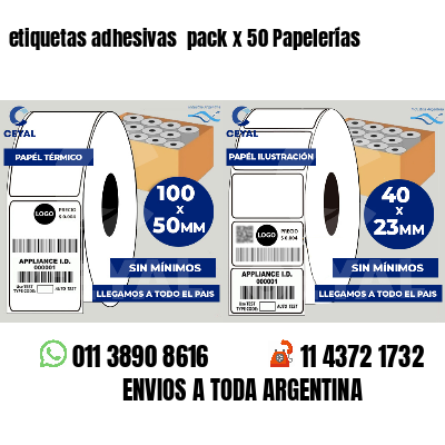 etiquetas adhesivas  pack x 50 Papelerías