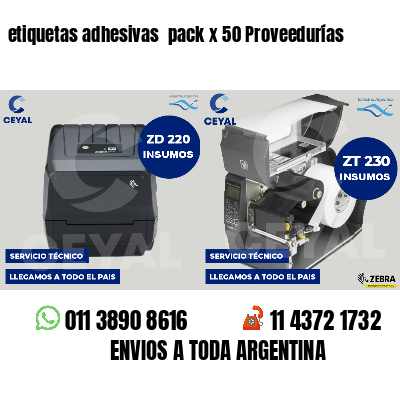 etiquetas adhesivas  pack x 50 Proveedurías