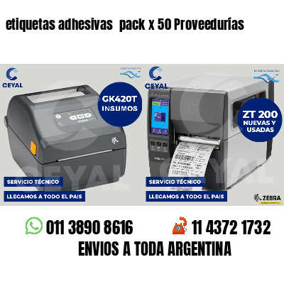 etiquetas adhesivas  pack x 50 Proveedurías