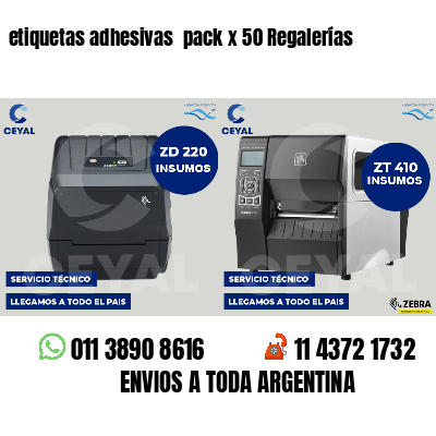 etiquetas adhesivas pack x 50 Regalerías