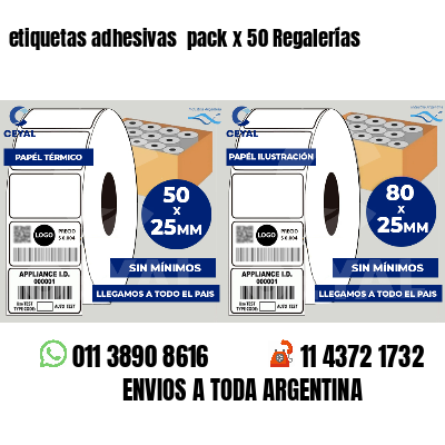 etiquetas adhesivas pack x 50 Regalerías