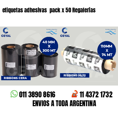 etiquetas adhesivas pack x 50 Regalerías