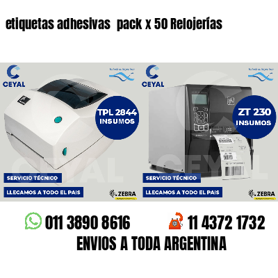 etiquetas adhesivas  pack x 50 Relojerías