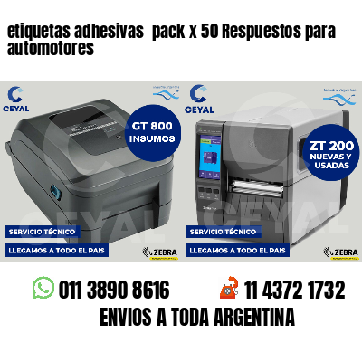 etiquetas adhesivas  pack x 50 Respuestos para automotores