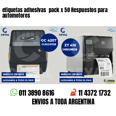 etiquetas adhesivas  pack x 50 Respuestos para automotores