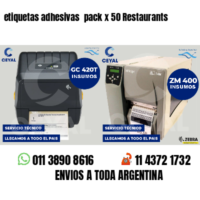 etiquetas adhesivas  pack x 50 Restaurants