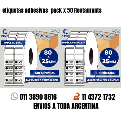 etiquetas adhesivas pack x 50 Restaurants