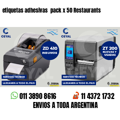 etiquetas adhesivas pack x 50 Restaurants