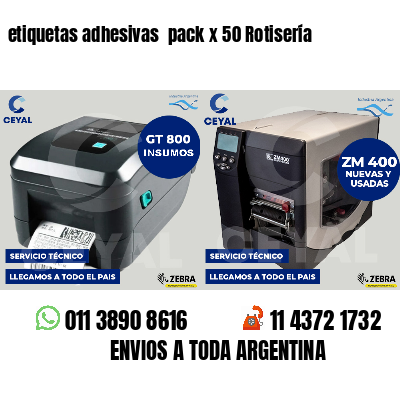 etiquetas adhesivas  pack x 50 Rotisería