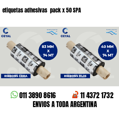 etiquetas adhesivas  pack x 50 SPA