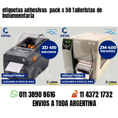etiquetas adhesivas  pack x 50 Talleristas de indumnentaria
