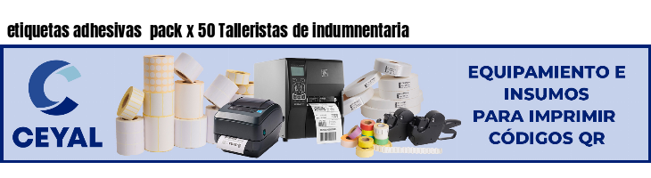 etiquetas adhesivas  pack x 50 Talleristas de indumnentaria
